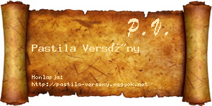 Pastila Versény névjegykártya
